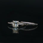 1CT Natural Radiant Cut Diamond Engagement Ring