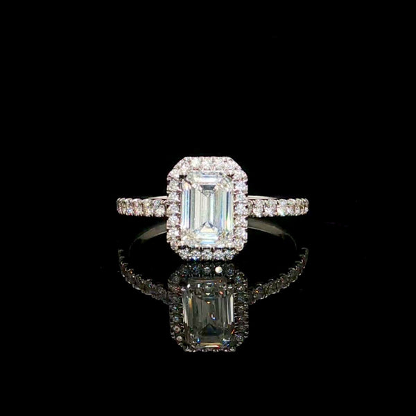 1CT Emerald Cut Diamond Engagement Ring
