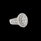 Double Halo Oval Engagement Diamond Ring