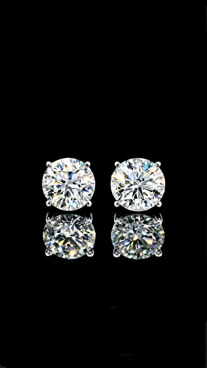 3CT Total Lab Diamond Stud Earrings