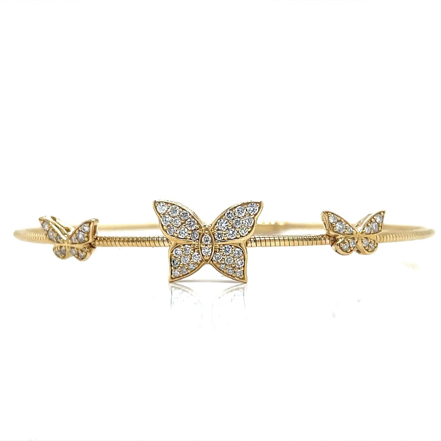 Butterfly Diamond Bangle in 14KT