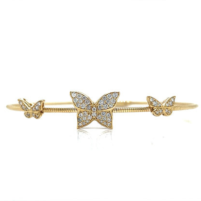 Butterfly Diamond Bangle in 14KT