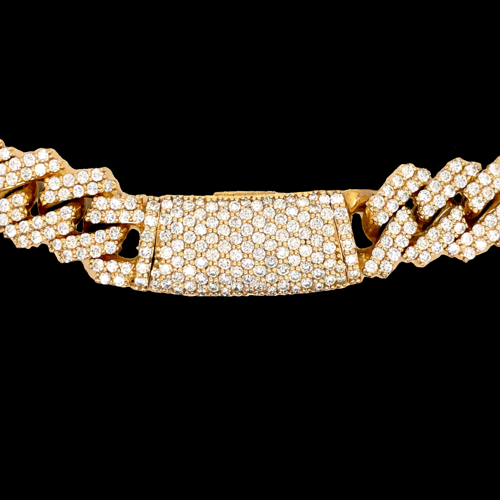 12.5MM Prong Set Diamond Cuban Chain