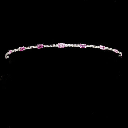 White Gold Diamond and Saphire Flexible Bangle