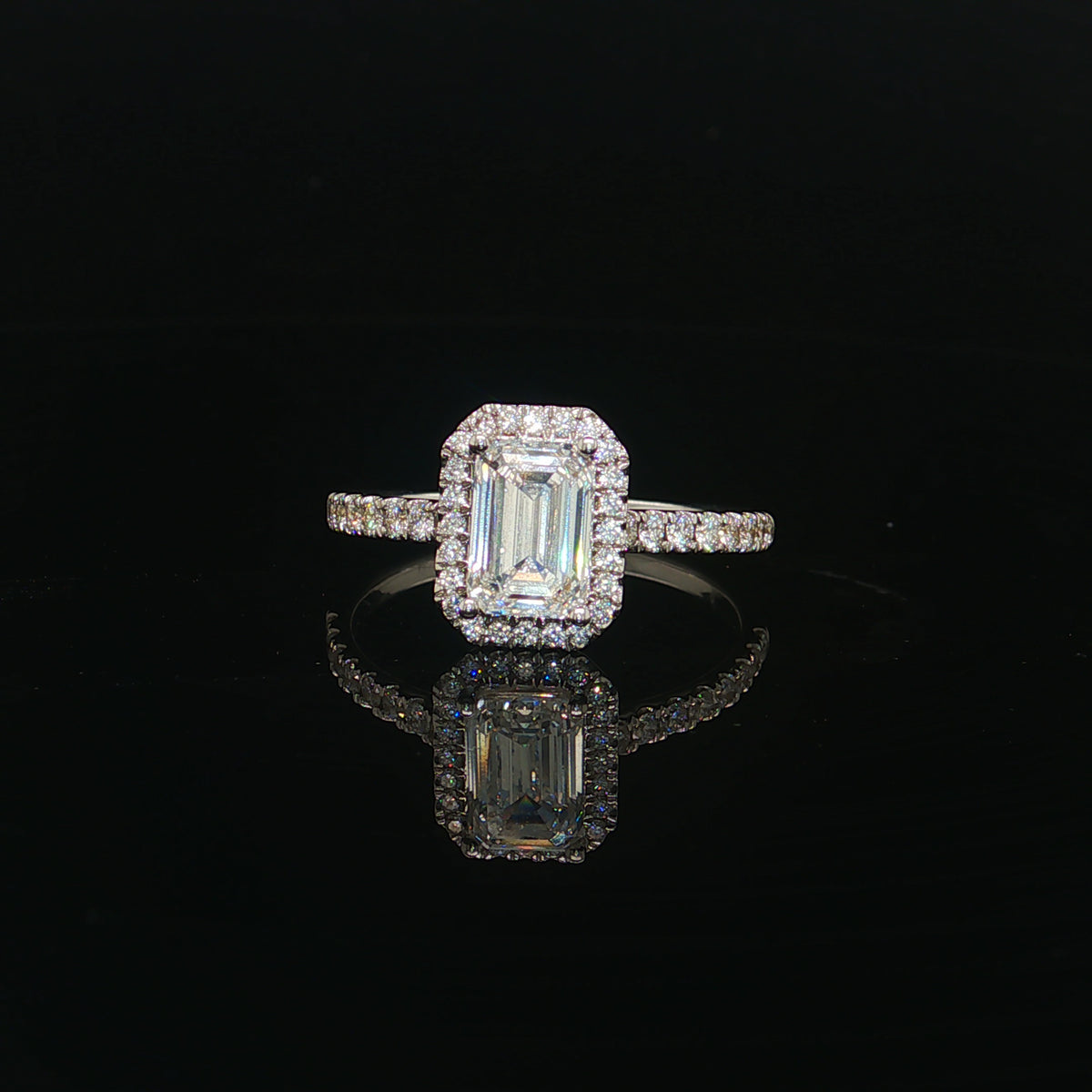 1CT Emerald Cut Diamond Engagement Ring