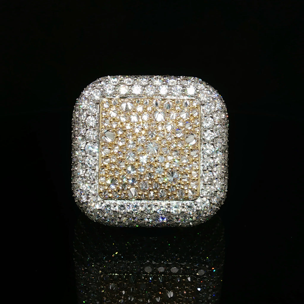 Diamond Mens Ring 10 CT Inverted 14k Gold