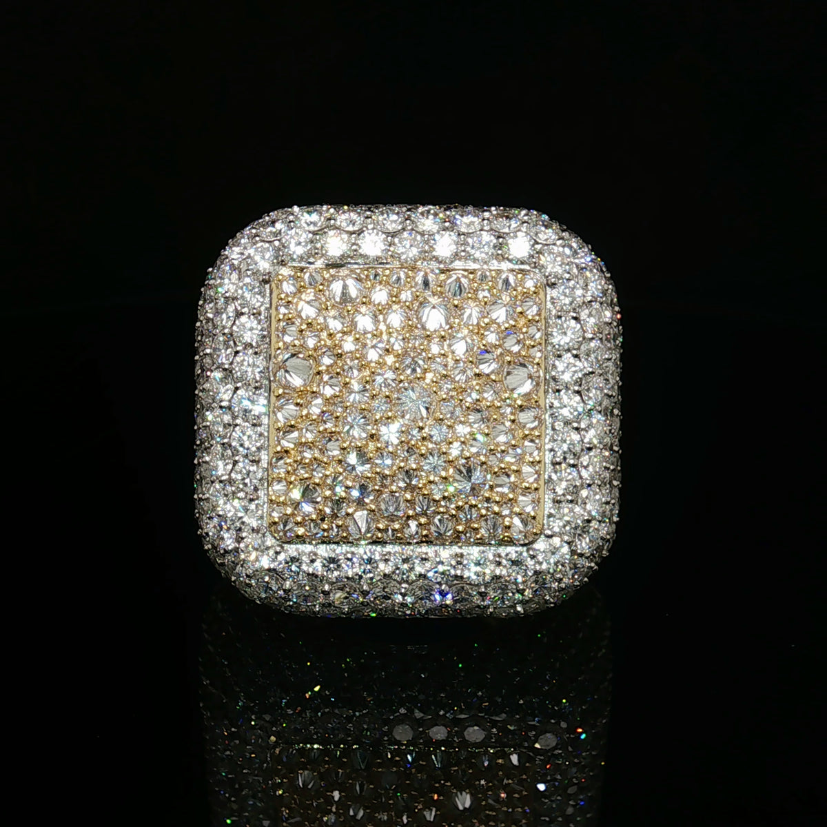 Diamond Mens Ring 10 CT Inverted 14k Gold