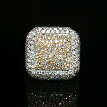 Diamond Mens Ring 10 CT Inverted 14k Gold