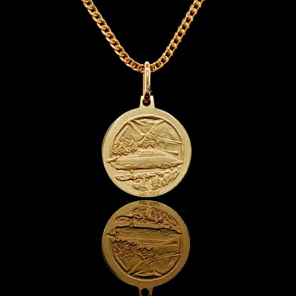 14K Solid Saint Christopher Medallion