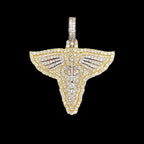 Caduceus Staff Diamond Pendant