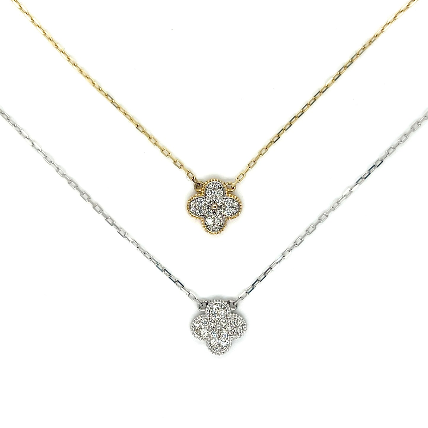 Clover Pendant Diamond Necklace