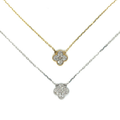 Clover Pendant Diamond Necklace
