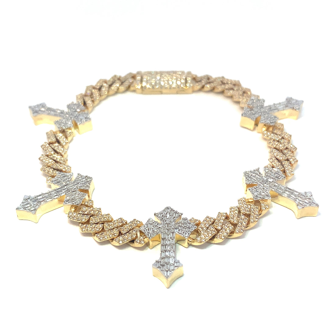 Diamond Cross Cuban Link Bracelet