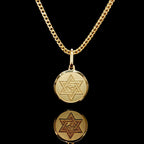 14K Solid Star of David Medallion