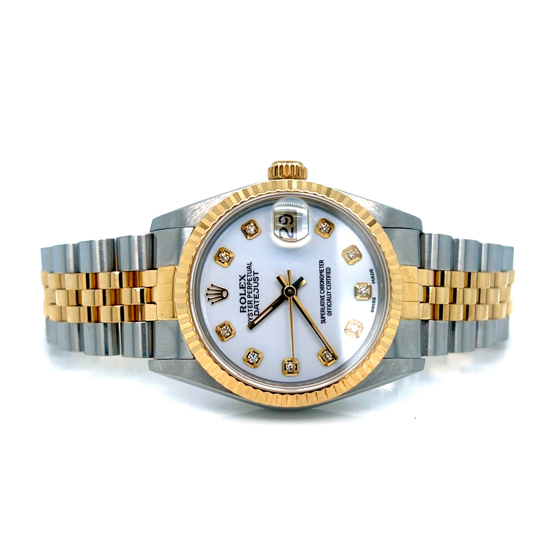 Ladies Rolex 31MM Datejust White Diamond Dial