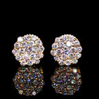 7MM Cluster Diamond Earrings 14K Gold