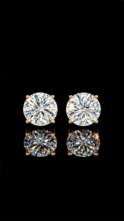 3CT Total Lab Diamond Stud Earrings