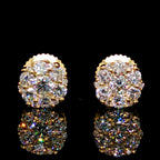 6MM Lab Diamond Cluster Earrings 14K Gold