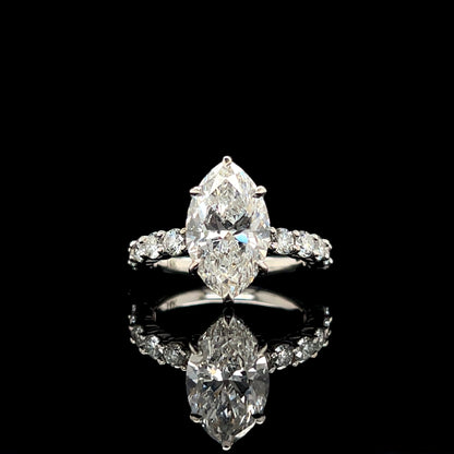 5CT Marquise-Cut Lab Engagement Ring