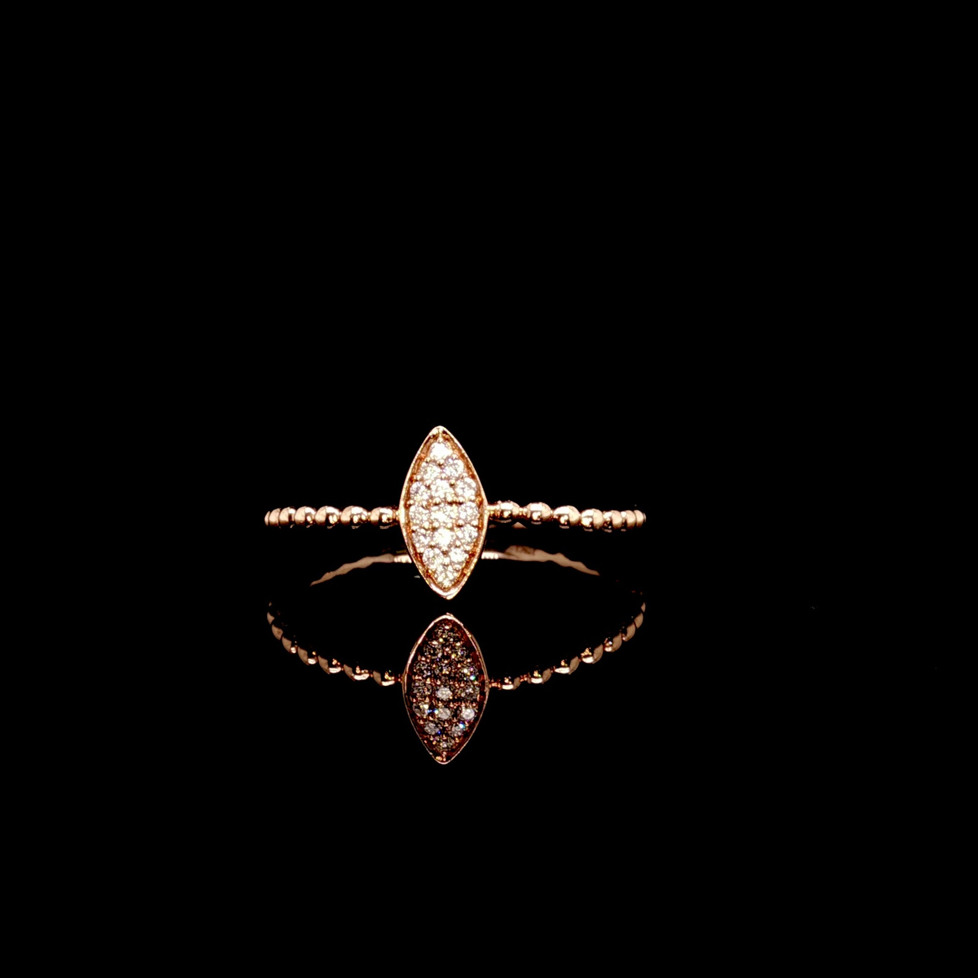 10k Rose Gold Ladies Diamond Ring
