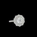 Round Brilliant-Cut Lab Diamond Flower Ring