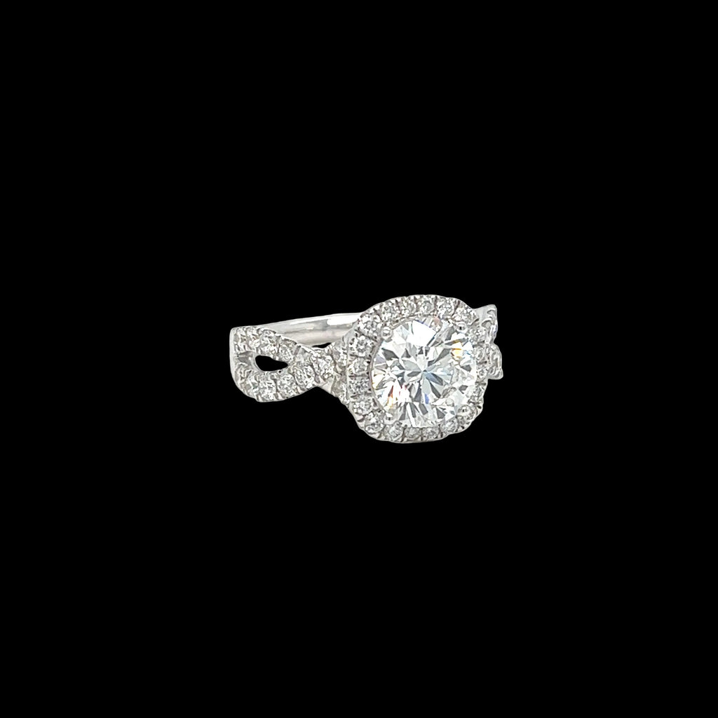 Cushion-Cut Lab Diamond Halo Ring