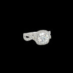 Cushion-Cut Lab Diamond Halo Ring