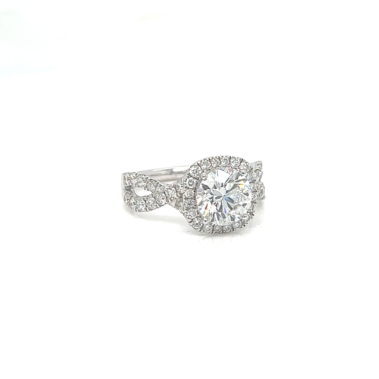 Cushion-Cut Lab Diamond Halo Ring
