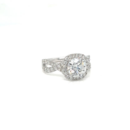 Cushion-Cut Lab Diamond Halo Ring