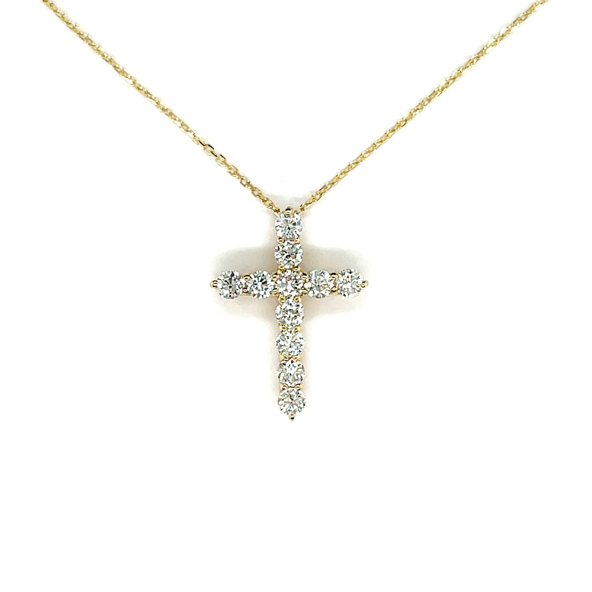 14k Gold Diamond Cross Necklace