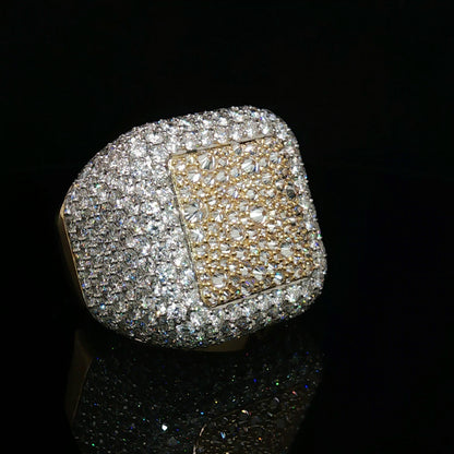 Diamond Mens Ring 10 CT Inverted 14k Gold