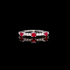 Ruby and Diamond Ring 14K White Gold