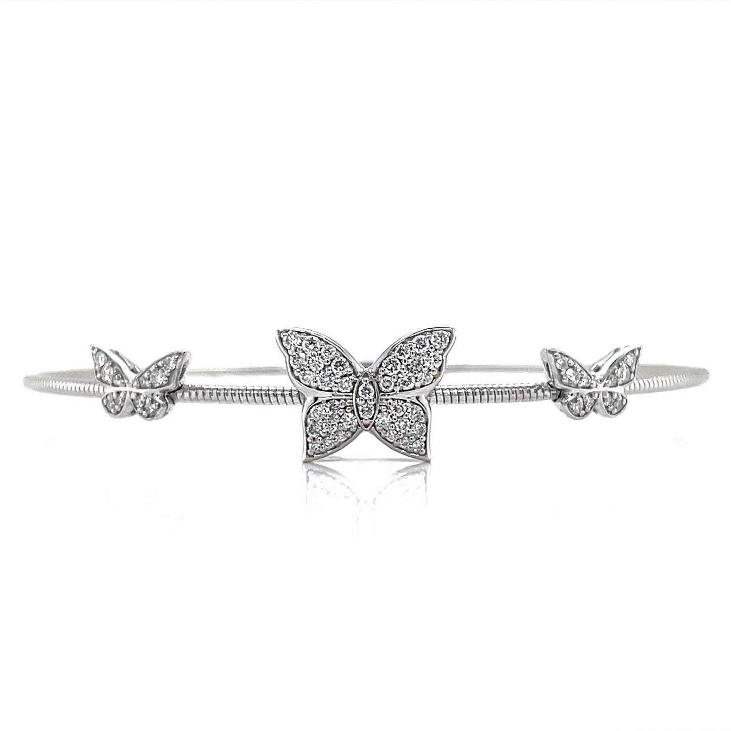 Butterfly Diamond Bangle in 14KT