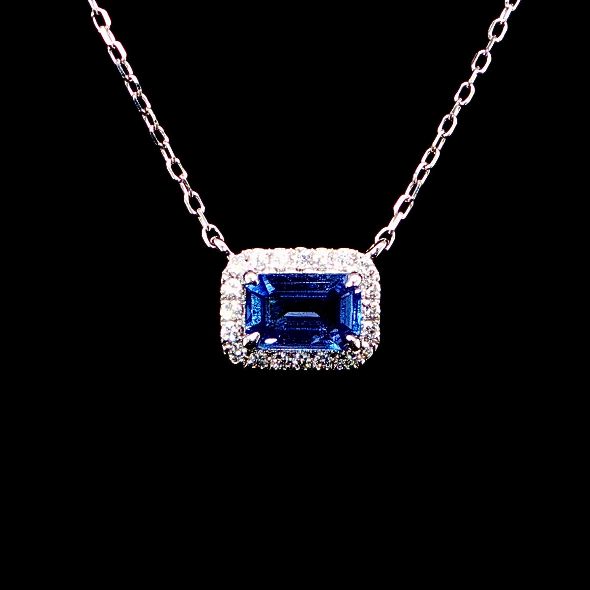 Sapphire and Diamond Charm Necklace