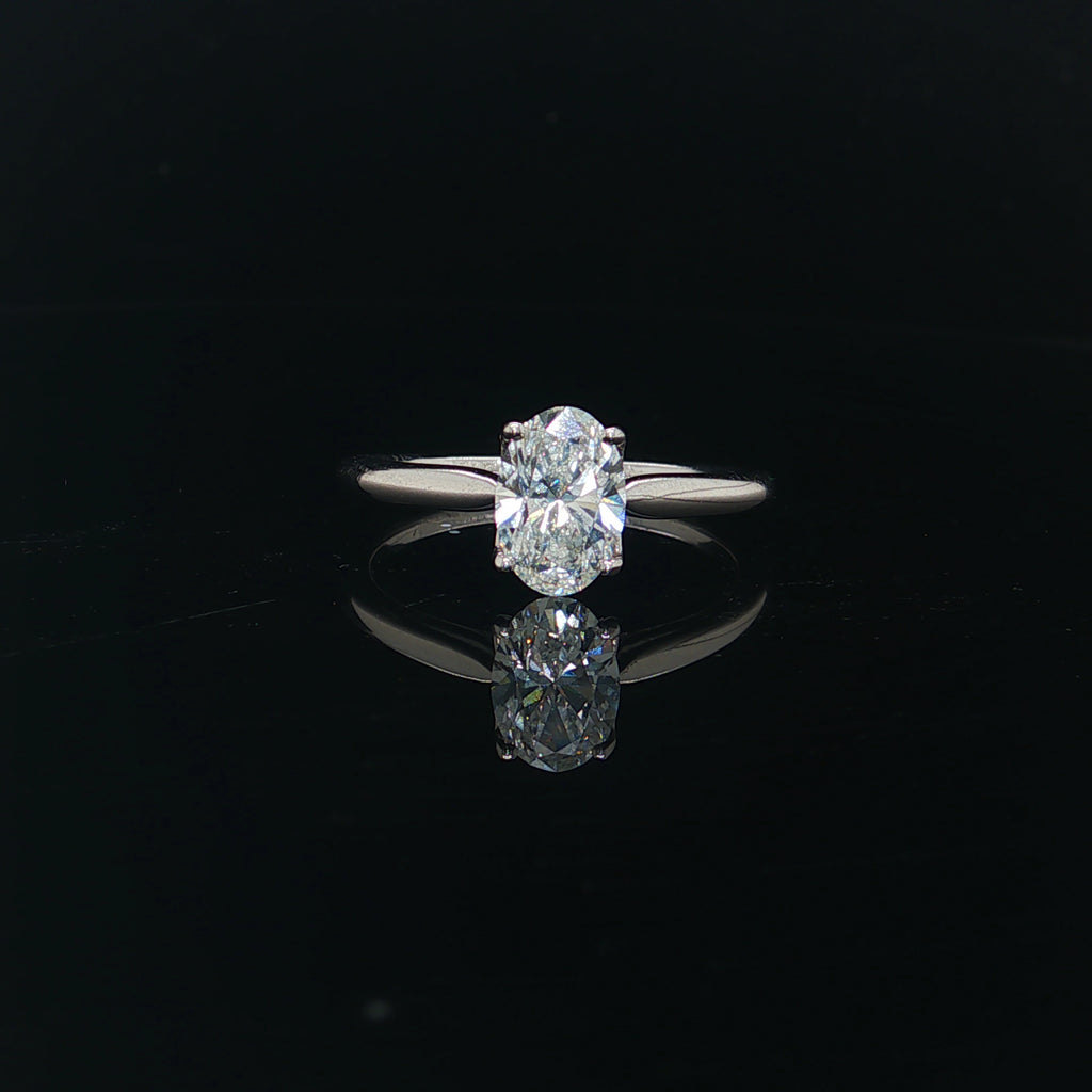 1CT Diamond Oval Engagement Ring
