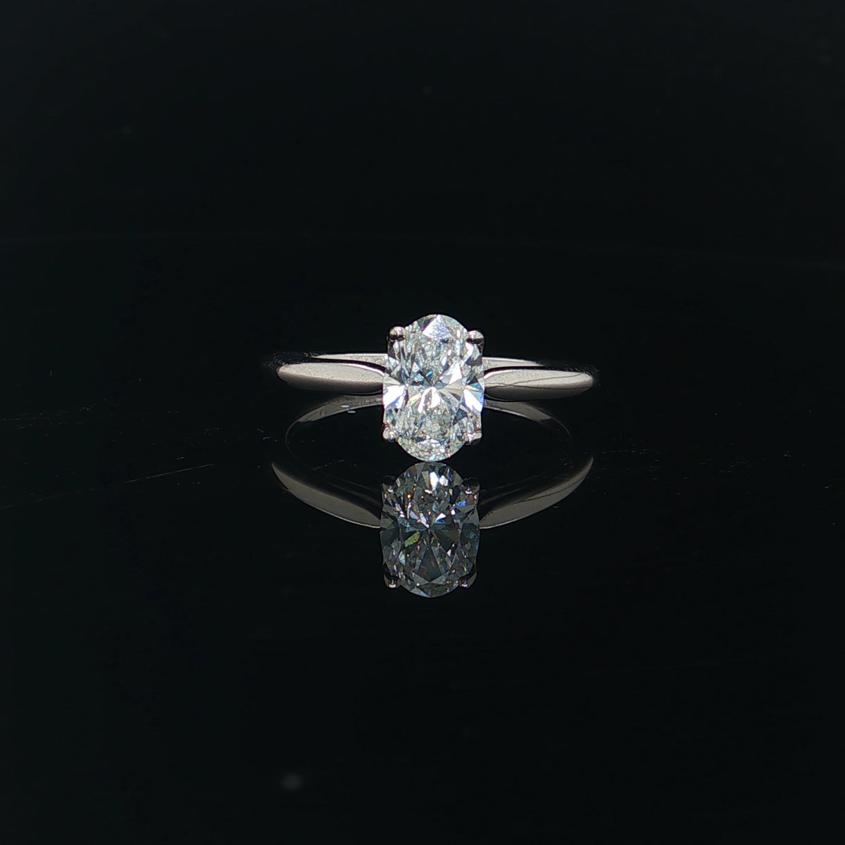 1CT Diamond Oval Engagement Ring