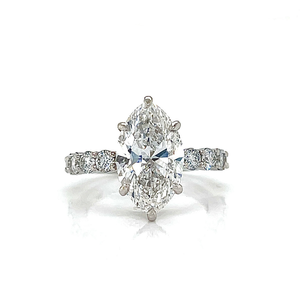 5CT Marquise-Cut Lab Engagement Ring