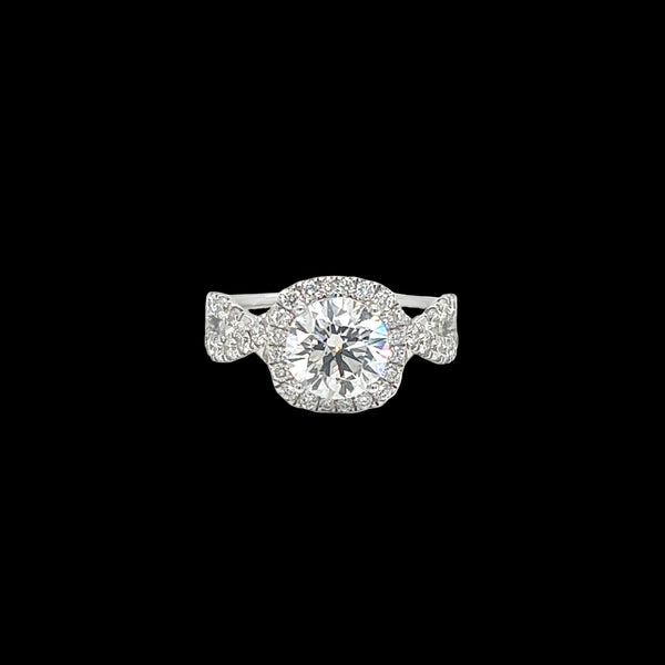Cushion-Cut Lab Diamond Halo Ring