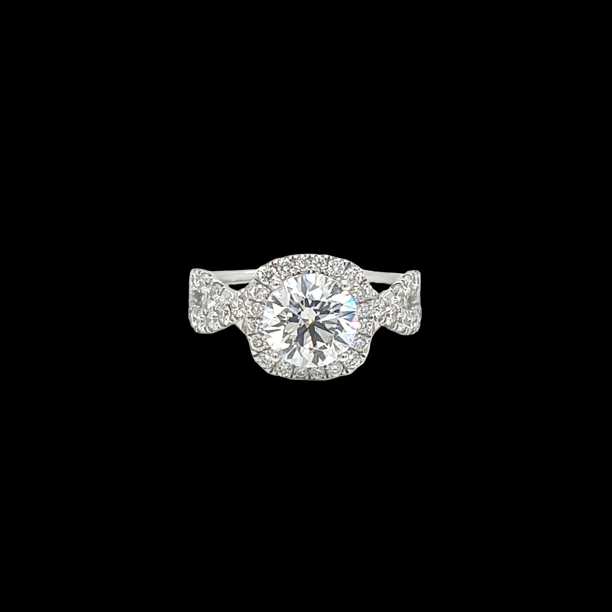 Cushion-Cut Lab Diamond Halo Ring