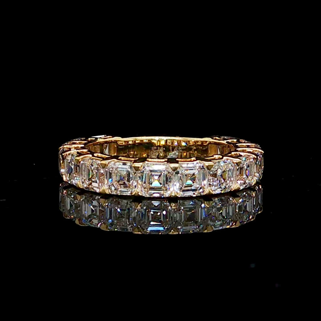 3CT Asscher Cut 3/4 Eternity  Engagement Band