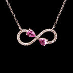 Pink Sapphire and Diamond Charm Necklace