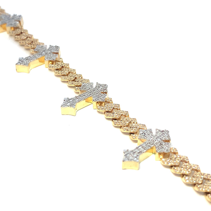 Diamond Cross Cuban Link Bracelet