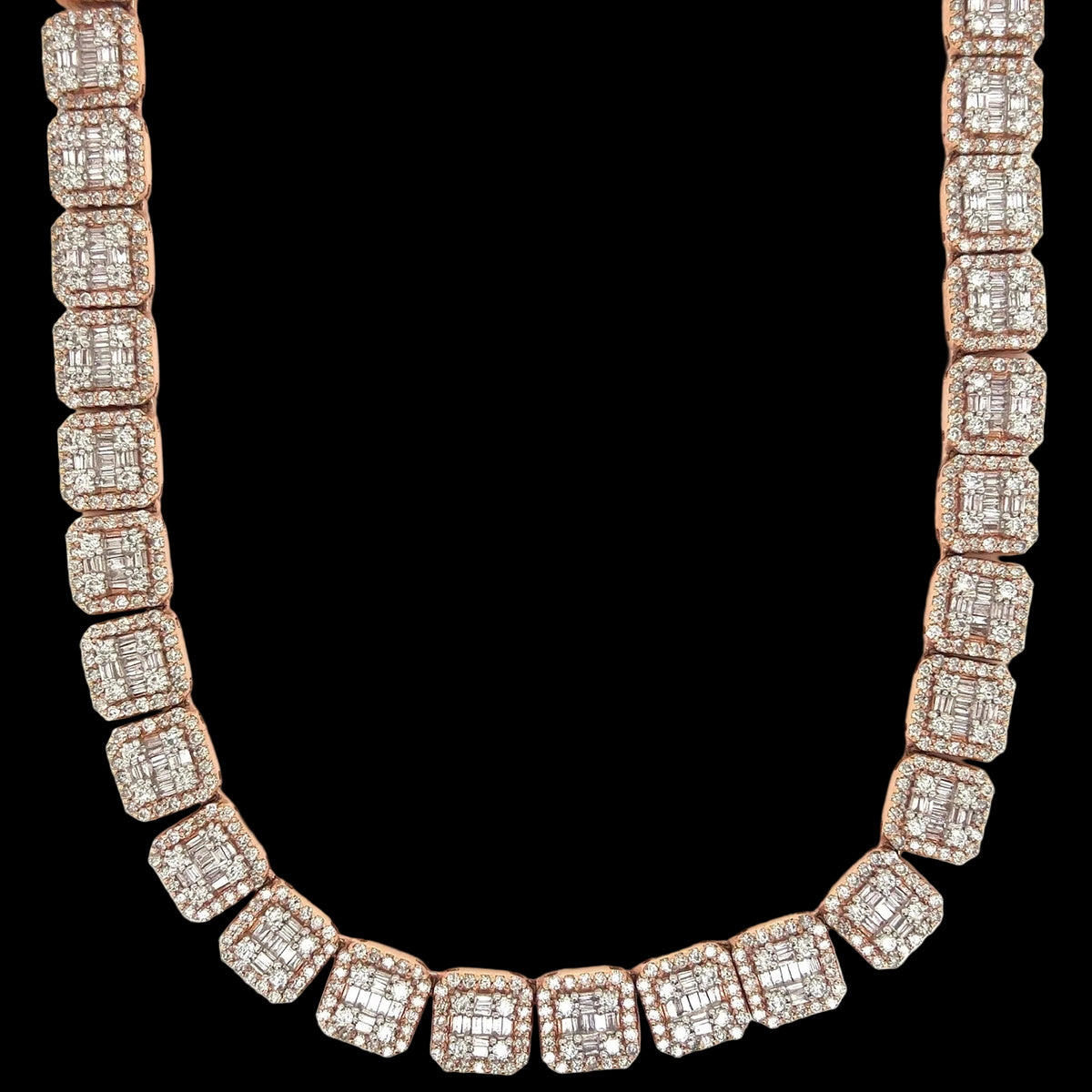 25CTW Rose Gold Tennis Chain