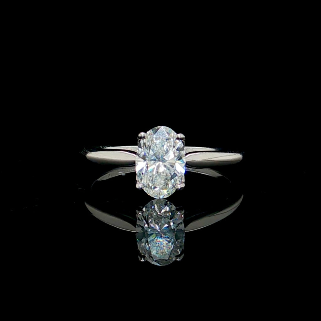 1CT Diamond Oval Engagement Ring