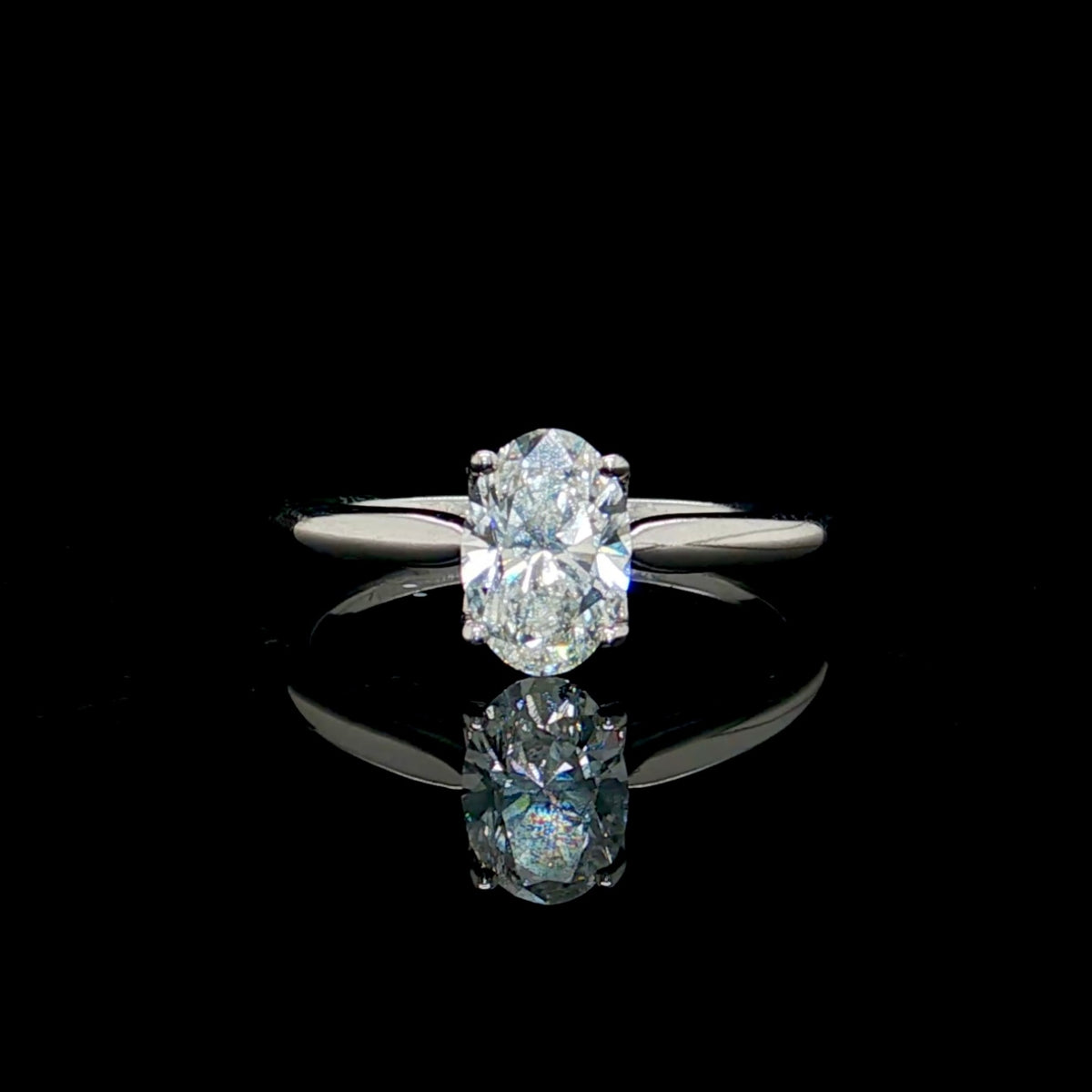 1CT Diamond Oval Engagement Ring