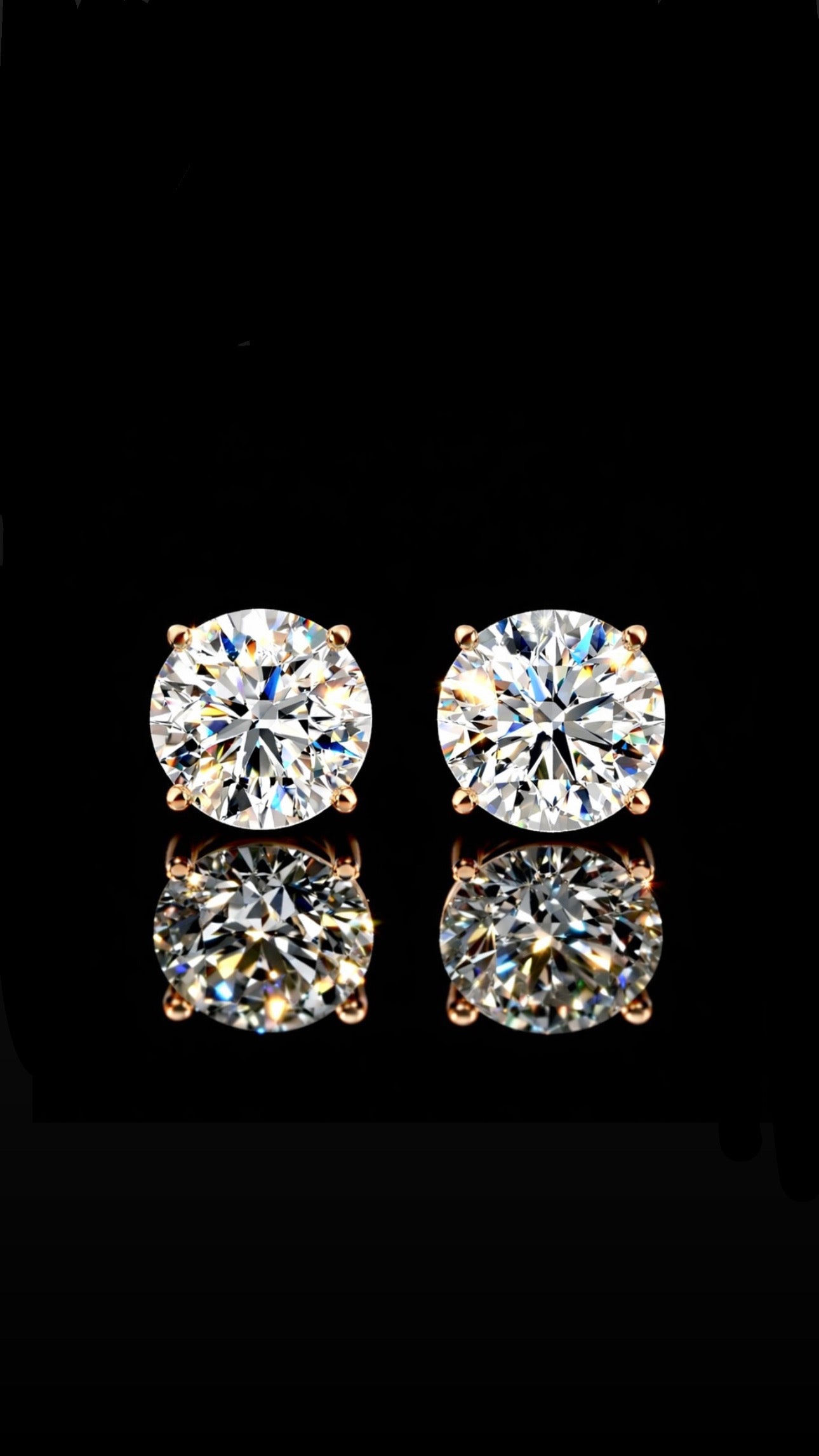 3CT Total Lab Diamond Stud Earrings