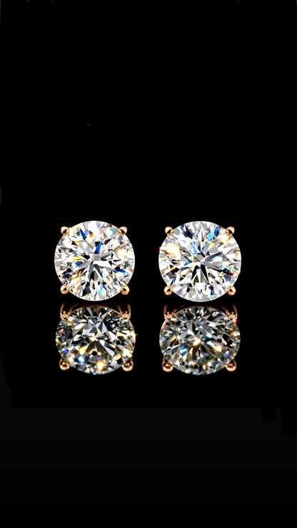 3CT Total Lab Diamond Stud Earrings