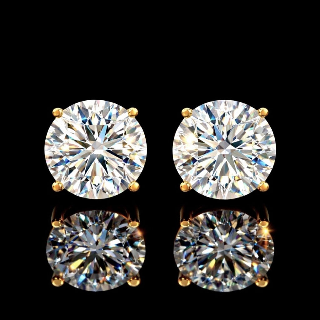 4CT Total Lab Diamond Stud Earrings