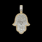 Two-Tone Gold and Diamond Hamsa Pendant