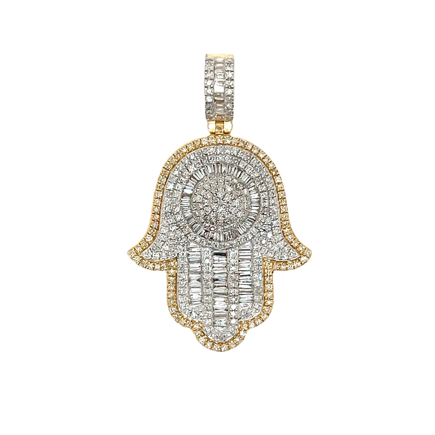 Two-Tone Gold and Diamond Hamsa Pendant